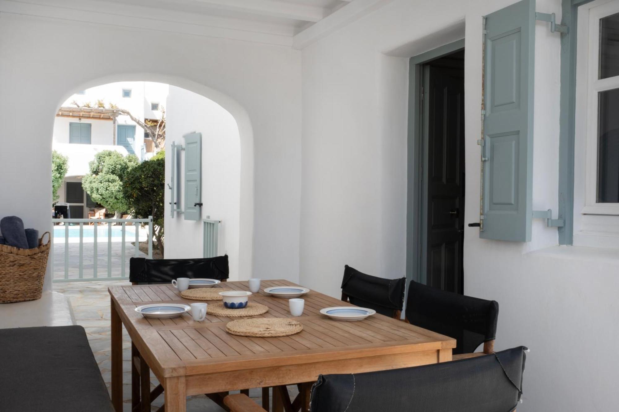 Mykonian Style W Shared Pool Houses & Nighttime Security Guard オルノス エクステリア 写真