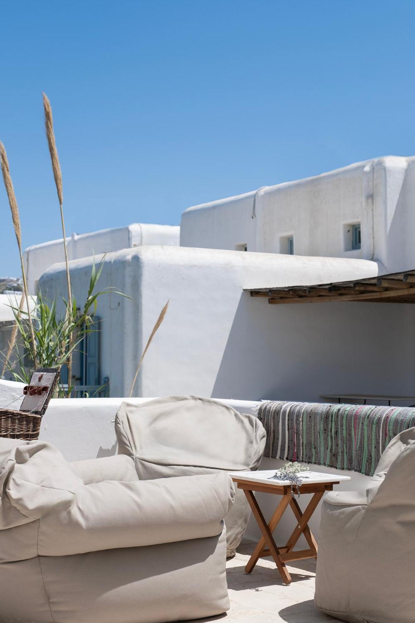 Mykonian Style W Shared Pool Houses & Nighttime Security Guard オルノス エクステリア 写真