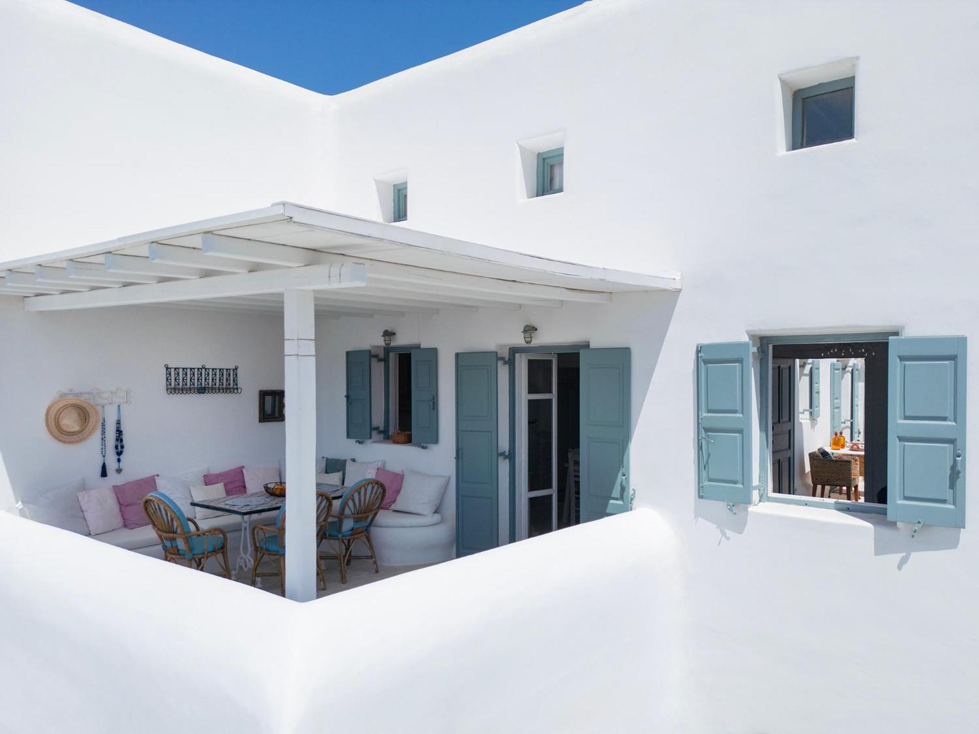 Mykonian Style W Shared Pool Houses & Nighttime Security Guard オルノス エクステリア 写真